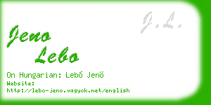jeno lebo business card