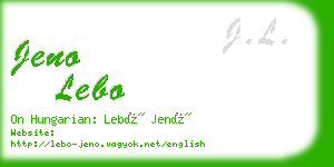 jeno lebo business card